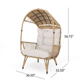 Outdoor Wicker Standing Basket Chair With Cushion