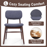 Set of 2 Mid-Century Upholstered Dining Chairs