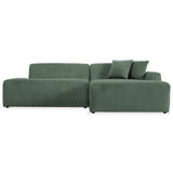 Mar Green Velvet Sectional Sofa with Mid-Century Design - Green