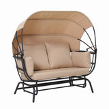 2-Person Outdoor Swing Chair with Adjustable Canopy