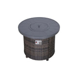Rattan Patio Set With Comfortable Cushions And Fire Pit