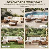 TOPMAX 8-Piece Acacia Wood Outdoor Patio Sofa Set