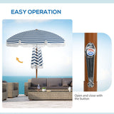 Outsunny 7 x 7 ft Outdoor Patio Umbrella with Tilt and Vent