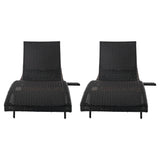 Patio Wicker Chaise Lounge Chairs Set of 2