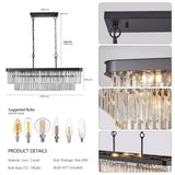Rectangular Crystal Chandelier Adjustable