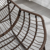Outdoor Rattan Rocking Chair with Padded Cushion
