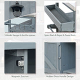 K&K Outdoor Kitchen Island, Rolling Bar Cart & Storage Cabinet