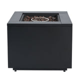 30inch Square  Steel Fire Pit Table, in Black,40000BTU