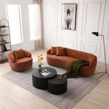 360° Swivel Mid Century Modern Curved 1-Seat Sofa - Orange