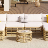 All-Weather 7-Piece Rattan Outdoor Sectional Sofa Set