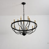 18-Light Industrial Iron Candle Chandelier