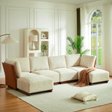 Velora 6-Piece U Shaped Boucle Modular Sectional Sofa with Deep Seating - White