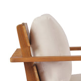 29.5' Mid-Century Modern Acacia Wood Outdoor Club Chair