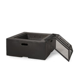 Outdoor 29' Square MgO Wood-Burning Fire Pit, Dark Gray