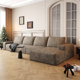 134" Cloud Sectional Couch with L-Shape Chaise - Camel