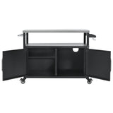 K&K 54.5" Outdoor Kitchen Island with Stainless Steel Tabletop