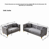 Deep Seat Sofa With Button Nailhead, Square Arm Couches