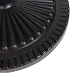 Black Rock Resin Outdoor Umbrella Base with Steel Support in Black Finish