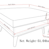Owen - Square Coffee Table Storage Ottoman - Distressed Black