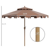 Outsunny 9' Patio Umbrella with Push Button Tilt and Crank