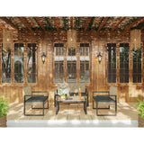 4 Piece Patio Furniture Set With Acacia Wood Table Top