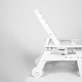 Lounge Chair Outdoor with Wood Texture, HDPE, Adjustable Backrest