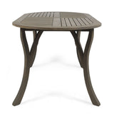 Outdoor Table With Smooth Lines, Slat Top