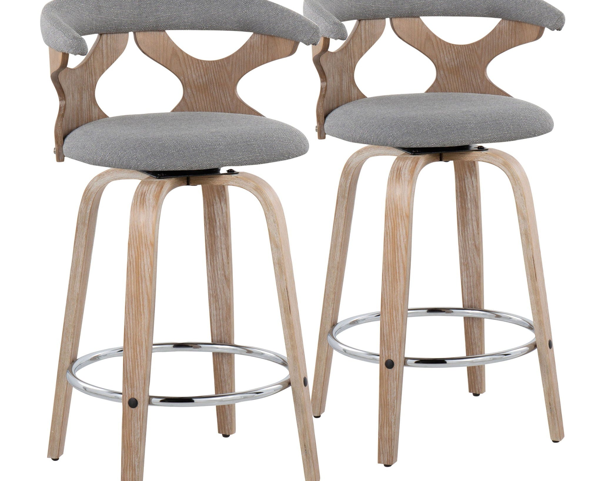 Gardenia - Mid Century Modern Fixed Height Counter Stool With Swivel (Set of 2)