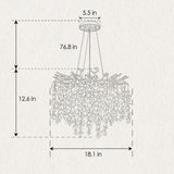 6-Light Chandelier Crystal Ceiling Lamp in Gold