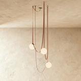 Corium Leather Glass Chandelier