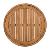 27.95" Acacia Wood Outdoor Coffee Table with Handwoven Rope Accent