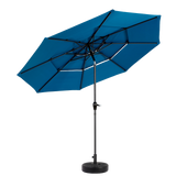 Aluminium 10ft 3 Tier Auto-tilt Outdoor Patio Umbrella - Dark Blue