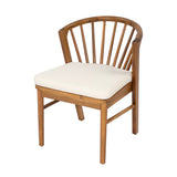 Outdoor Dining Chairs Set of 2, Acacia Wood Patio Chairs with Cushions