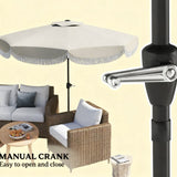Vented Patio Table Umbrella with Crank and Push Button Tilt