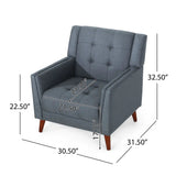 Luminaesque Fabric Upholstered Armchair With Tufted Back