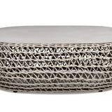 Willow - Oval Woven Patio Coffee Table, Wicker Frame