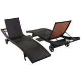 Patio Wicker Chaise Lounge Chairs Set of 2