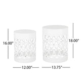 Outdoor Metal Set of 2 End Tables