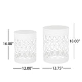 Outdoor Metal Side Table Set of 2