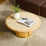 Round Coffee Table with Sturdy MDF Pedestal