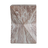 Round Outdoor Geometric End Table - Marble