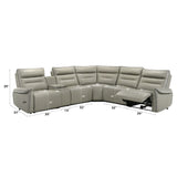 Jayke - Power Motion Sectional Sofa - Light Gray