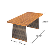 Outdoor Acacia Wood Dining Table with Teak Finish