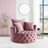 Zunyas Velvet Accent Chair With Swivel