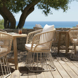 Outdoor Dining Chair MP1 - Teak Finish Wicker & Steel Frame