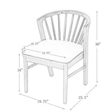 Outdoor Dining Chairs Set of 2 with Acacia Wood and Cream Washable Cushions