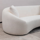 Curved 3 Seater Sofa For Living Room - White