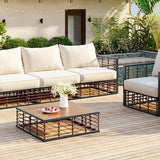 7-Piece Metal Patio Sectional Sofa Set with Water-Resistant Cushions - Modern