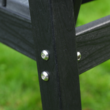 HDPE Outdoor Terrace Dining Chair Set of 2, low maintenance - for gardens, backyards and decks - Black (backrest)
