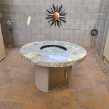 Bahama Outdoor Fire Table - 35,000 BTU Round Dining Height for LP/NG/Wood Use